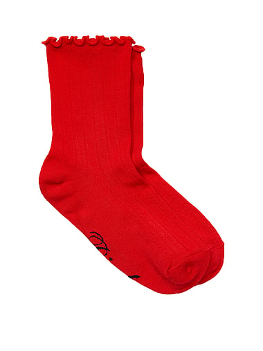 PINK - 1-Pack Pointelle Ruffle Socks