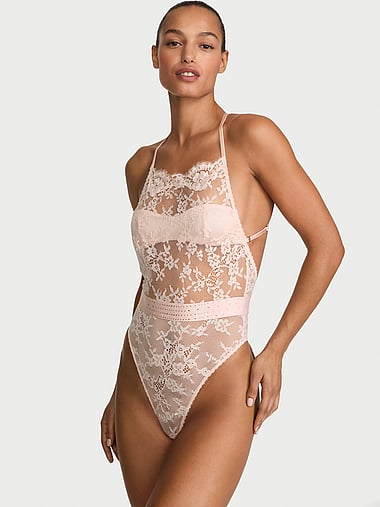 Dream Angels - Twinkle Lace High-Neck Teddy, image 1