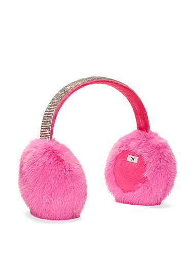 PINK - Faux-Fur Diamanté Earmuﬀs, image 1