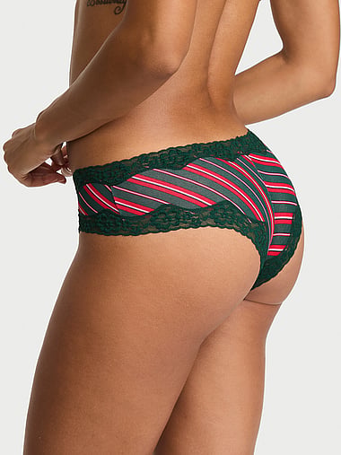 Lace Trim - Cotton Lace-Trim Cheeky Panty, image 2