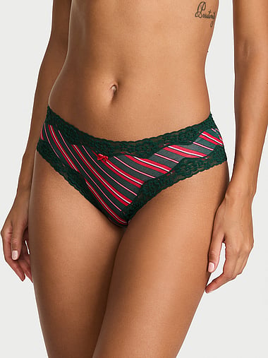 Lace Trim - Cotton Lace-Trim Cheeky Panty, image 1