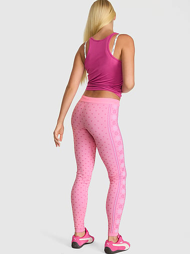 PINK - Fair Isle Seamless Rib Leggings, image 2