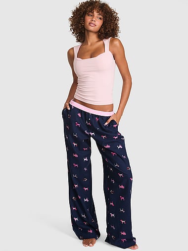 PINK - Cotton Favorite Flannel Pajama Pants, image 1