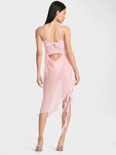 Dream Angels - Vintage Victoria Wicked Lace & Silk Chiffon Asymmetric Slip, image 2