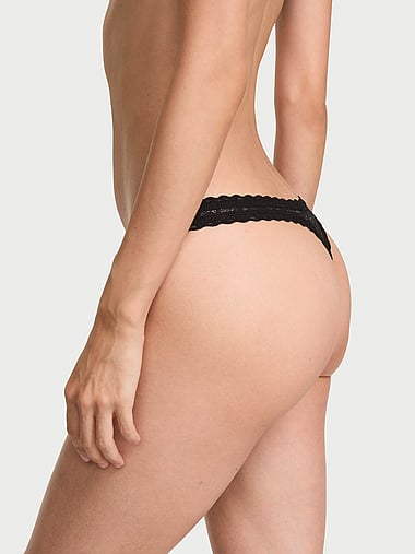 The Lacie - Shimmer Lace Ultra-Mini Scoop Thong Panty in Shimmer Lace, image 2