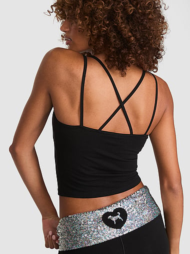PINK - All-Day Cotton™ Strappy Tank Top, image 2