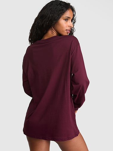 PINK - Campus Cotton™ Long-Sleeve Tee, image 2