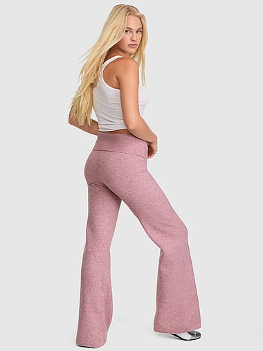 PINK - Sweater Foldover Flare Pants, image 2