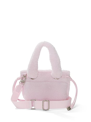 PINK - Cozy Plush Mini Flat-Bottom Tote Bag, image 2