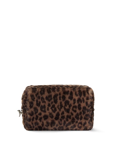 PINK - Faux-Fur Top-Zip Makeup Bag, image 1