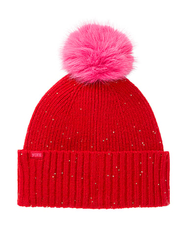 PINK - Sequin Knit Beanie, image 1
