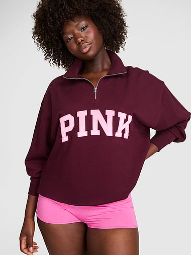 PINK - Campus Fleece™ Quarter-Zip Straight-Cut Sweatshirt, image 1