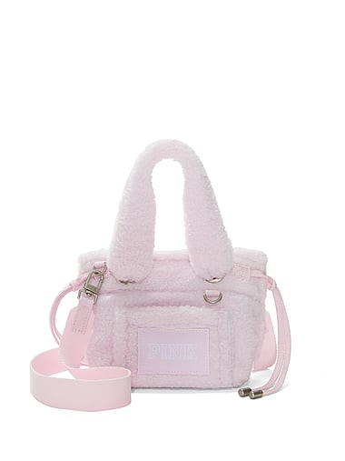 PINK - Cozy Plush Mini Flat-Bottom Tote Bag, image 1