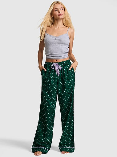 PINK - Cotton Favorite Flannel Pajama Pants, image 1