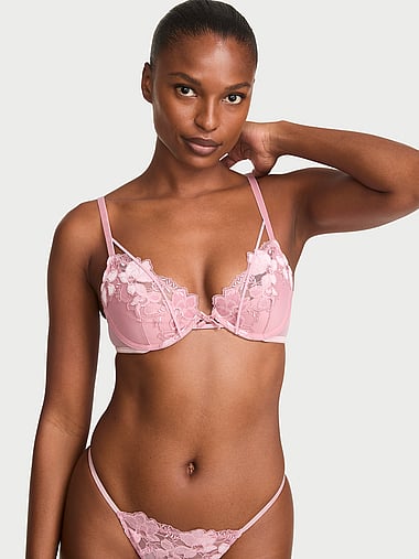 Very Sexy - Envy Velvet Angel Embroidery Low-Cut Push-Up Bra, image 1