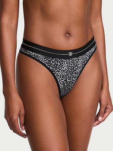 Cotton - Shine Logo Cotton Thong Panty, image 1