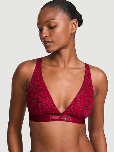 The T-shirt - Lace Shine Logo Wireless Plunge Bralette, image 1