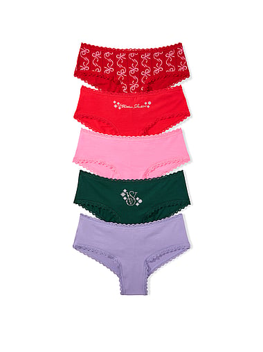 Victoria's Secret - 5-Pack Cotton Lace-Trim Cheeky Panties