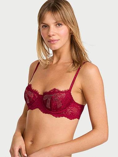 Dream Angels - Wicked Crystal Bow Unlined Balconette Bra, image 1
