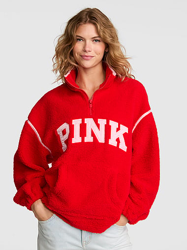 PINK - Snug As A Hug Mock-Neck Pullover, image 1