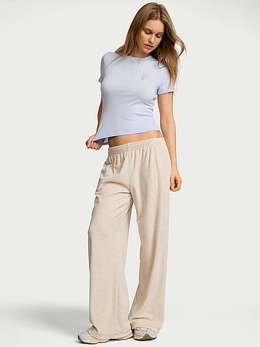 Angel Essentials - Plush Velour Wide-Leg Pants, image 1
