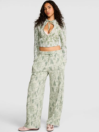 PINK - Campus Fleece™ Wide-Leg Split-Hem Sweatpants, image 1