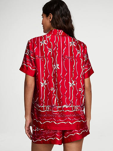 Signature Satin Short Pajama Set, image 2