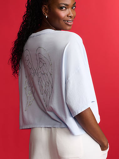 Angel Essentials - 100% Cotton  Oversize Crop Tee, image 1