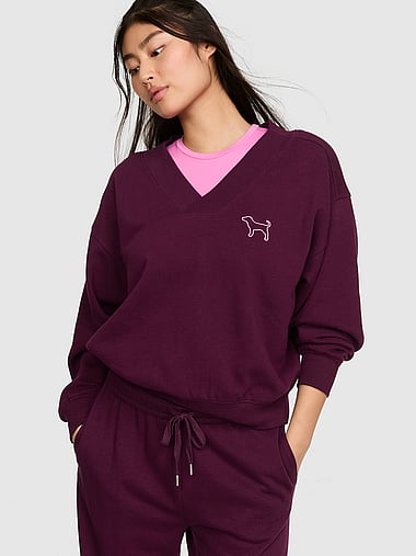 PINK - Campus Fleece™ V-Neck Sweatshirt, image 1