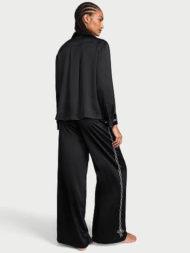 Signature Satin Shine Shop Long Pajama Set, image 2