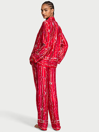 Signature Satin Long Pajama Set, image 2