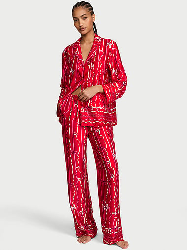 Signature Satin Long Pajama Set, image 1