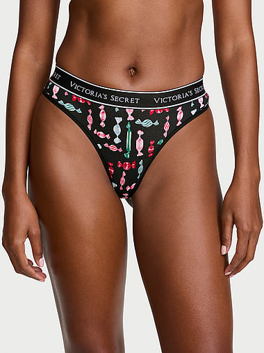 Cotton - Logo Cotton Thong Panty, image 1