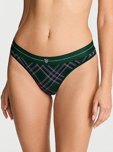 Cotton - Shine Logo Cotton Thong Panty, image 1