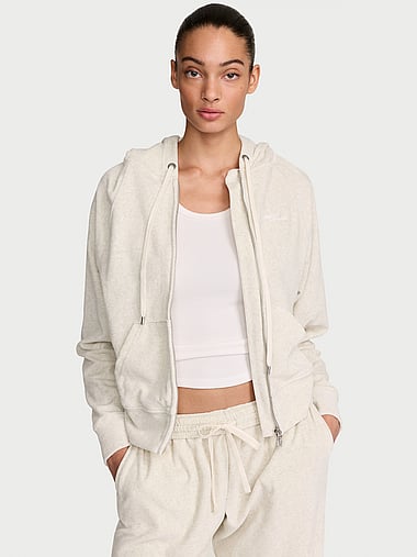Angel Essentials - Plush Velour Full-Zip Hoodie, image 1