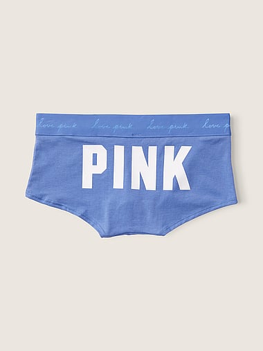 Victorias Secret Lot Baumwolle-Damen-Boyshorts Panty Pink Logo Verschiedene Farb Bündel