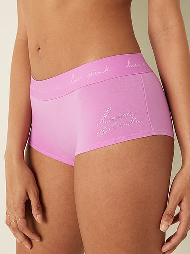 Details about   New In VS Bag Victorias Secret PINK Low Rise Boy Short Panty Large #F12 