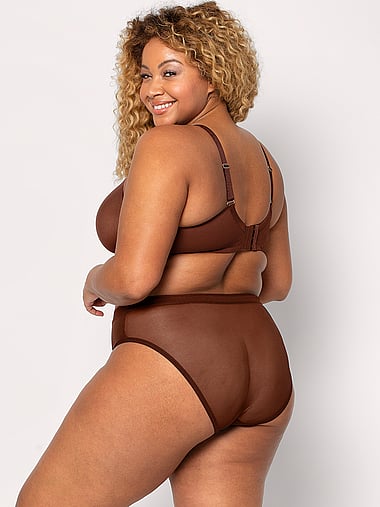 Curvy Couture - Sheer Mesh High-Leg Brief Panty, image 2