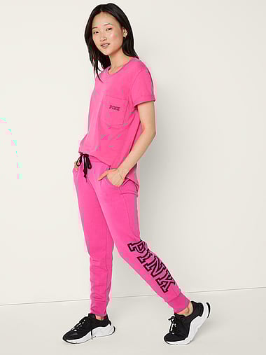 pink track pants