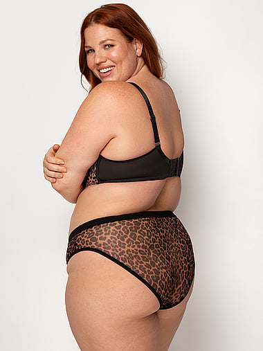 Curvy Couture - Sheer Mesh High-Leg Brief Panty, image 2