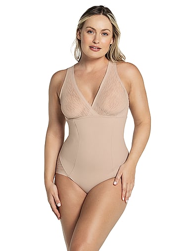 Leonisa Shapewear - Sheer Stripe Detail Sculpting Bodysuit, image 1