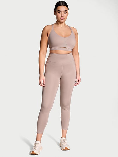 Buy VS Essential High-Rise Perforated Leggings, Caramel - Order