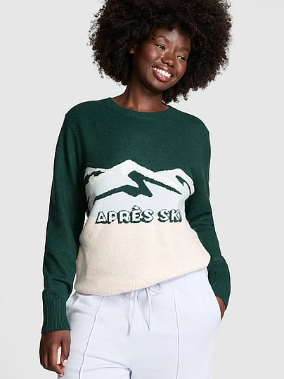 Buy Collegiate Knit Crewneck Sweater, Deep Forest Apres Ski