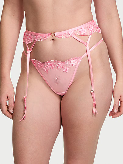Victoria's Secret Dream Angels Pretty Petals Garter Belt In Pink