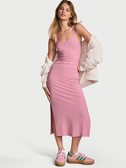 open lace back dress The Elle Ribbed Bodycon Dress