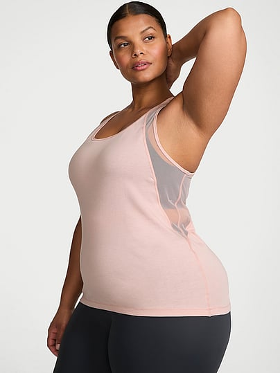 Buy VSX Cotton Jersey Racerback Tank Top, Bare Pink - Order Tops