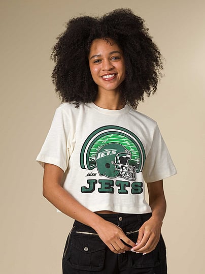 Buy New York Jets Game Time Crop Tee, Vintage White - Jets - Order