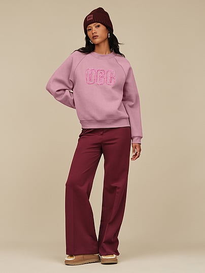 Buy Ugg Logo Crewneck, Chestnut - Order Sweaters online - PINK US
