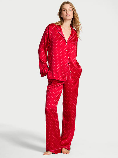 Buy Signature Satin Shine Long Pajama Set, Angel Pink - Order