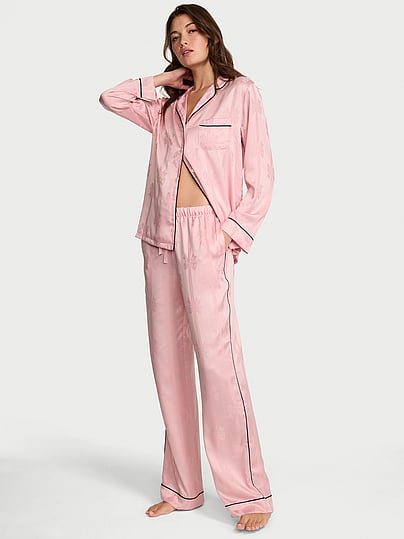Buy Signature Satin Long Pajama Set, Marzipan Leopard - Order